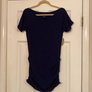 Blue t shirt style cotton stretch cover up